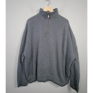 Tommy Bahama Mens XXL 1/2 Zip Pullover Sweatshirt Cotton Casual Gray